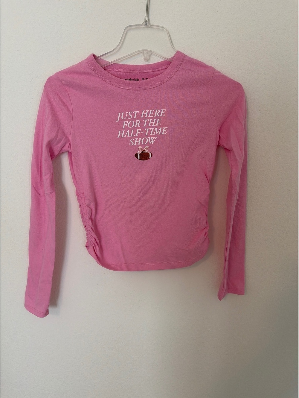 Abercrombie Kids Pink Football Long Sleeve Shirt Girls Size 11/12